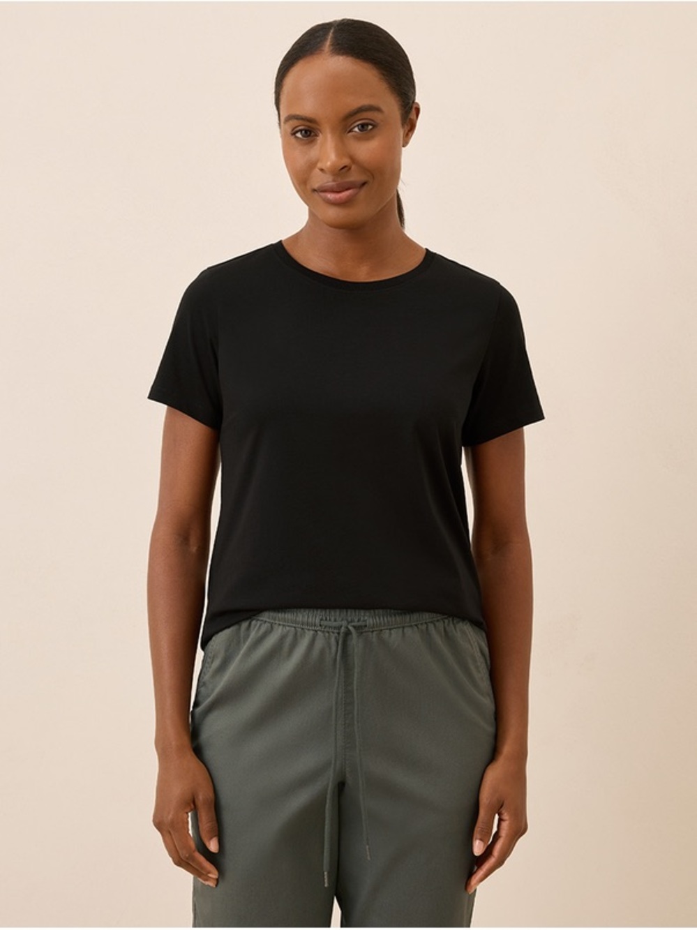 Pact Organic Softspun Crew Neck Tee black large